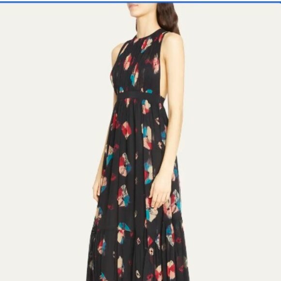 Ulla Johnson Sarai Sleeveless Silk Handkerchief Midi Dress - Picture 2 of 6